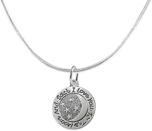 Mother's Day Jewelry, Mom Jewelry, Grandma Jewelry, I Love You To The Moon And Back Adjustable Neck Hypoallergenic-Safe, Nickel, Lead, Free