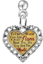 Nana Heart Charm Post Earring Hypoallergenic, Safe-Nickel, Lead & Cadmium Free!