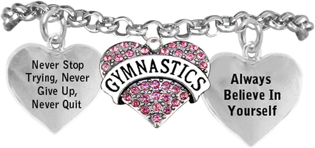 Gymnastic Never Give Up, Never Quit...Bracelet Hypoallergenic, Safe-Nickel, Lead & Cadmium Free!