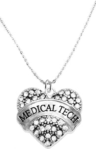 Medical Tech Crystal Heart Necklace, Safe-Nickel, Lead & Cadmium Free!