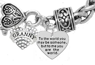 Mother's Day Jewelry, Mom, Jewelry, Grandma Jewelry Granny to The World You... Bracelet, Hypoallergenic, Safe-Nickel, Lead, Free
