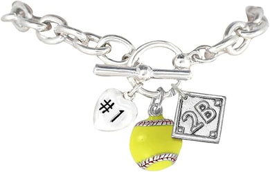 Softball Charm Bracelet . 