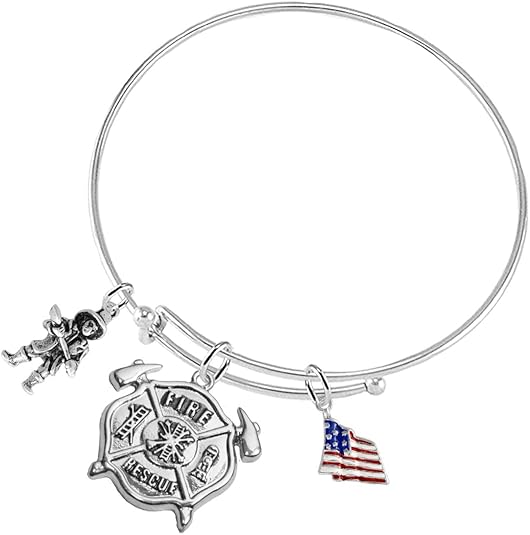 Fire Rescue Firefighter, Adjustable Bracelet, Safe-Nickel, Lead, and Cadmium Free!