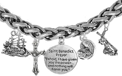 Saint Benedict Prayer-Crucifix-Mary with Christ Child, Calvary, Protect Me from Harm, from Evil, from The Devil. Nickle, Lead Cadmium Free