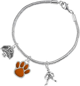 Orange Paw Basketball Jewelry, Adjustable, Safe-Hypoallergenic, Nickel, Lead Free