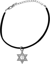 Messianic Christian Jewish Antique Silvertone Star Of David, Polished Cross, Adjustable 6 To 8.5 Inches Black Suede Bracelet, Hypoallergenic-Safe, No Nickel, Lead, Or Cadmium In The Metal