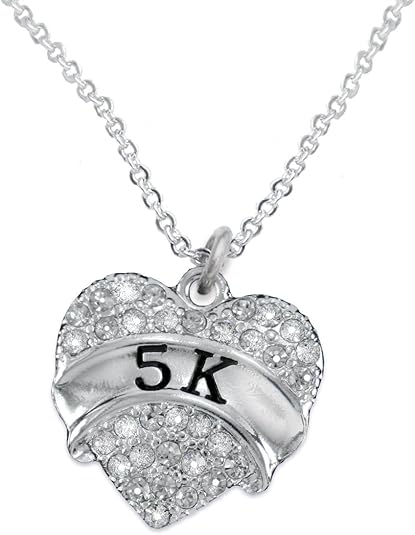 5 K Running Crystal Heart Necklace-Hypoallergenic Nickel, and Lead Free!