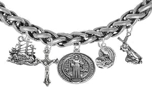 Saint Benedict Prayer-Crucifix-Mary with Christ Child, Calvary, Protect Me from Harm, from Evil, from The Devil. Nickle, Lead Cadmium Free