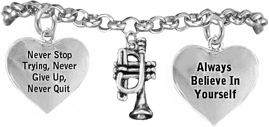 The, Trumpet Never Give Up, Never Quit Hypoallergenic Adjustable, Safe-Nickel, Lead Free