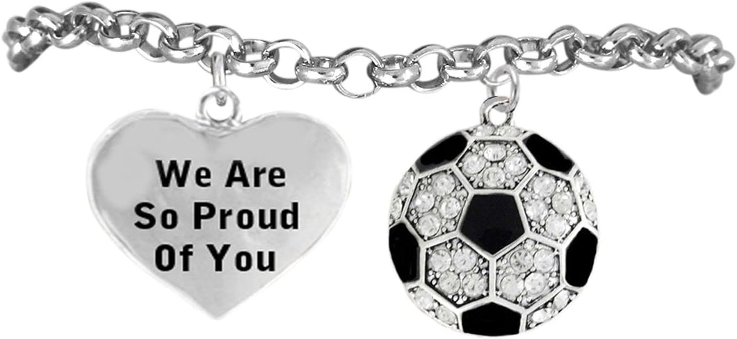 Soccer We are So Proud of You Adjustable Bracelet, Safe-Hypoallergenic, Nickel, Lead, Free!