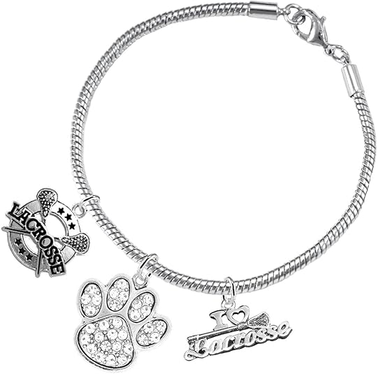 Lacrosse Jewelry, Crystal Paw Jewelry, Hypoallergenic Safe-Nickel, Lead and Cadmium Free!