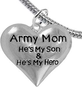 Army, My Son is My Hero Bracelet, Hypoallergenic, Safe-Nickel, Lead, Cadmium Free