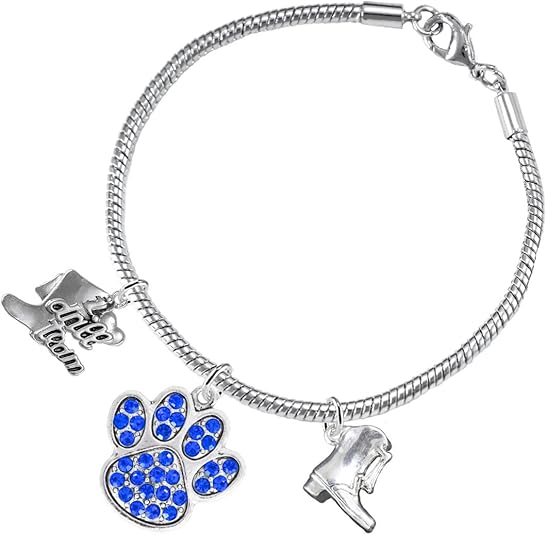 The, Drill Team Jewelry Blue Crystal Paw Hypoallergenic Adjustable, Safe-Nickel, Lead Free