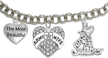 Army Wife, I Love My Soldier, Adjustable Hypoallergenic, Safe-Nickel, Lead, Cadmium Free