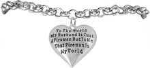 My Firefighter is My World, Wife Adjustable Bracelet, Hypoallergenic, Safe-Nickel, Lead, Cadmium Free