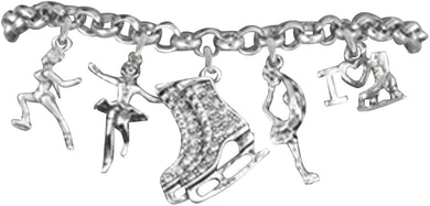 Ice Skates, I Love Ice Skating Hypoallergenic Adjustable Bracelet