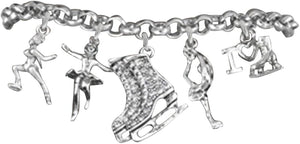 Ice Skates, I Love Ice Skating Hypoallergenic Adjustable Bracelet