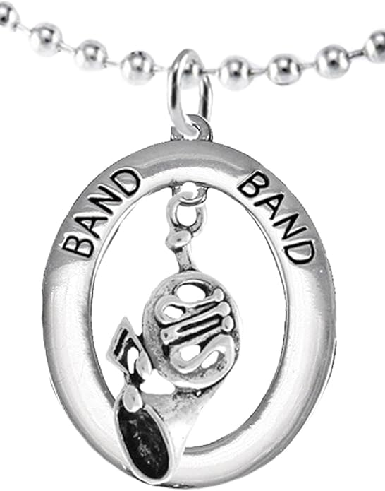 Orchestra-Band French Horn Player, Hypoallergenic Ball Chain Necklace, Safe-Nickel, Lead and Cadmium Free