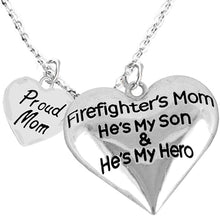 Firefighter, Proud Mother, My Son is My Hero Adjustable Necklace, Hypoallergenic, Safe-Nickel, Lead, Cadmium Free