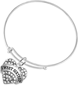 Sweet 16, This charming and heartfelt gift is the perfect way to express your love. Crafted with care, the crystal heart charm, symbolizing the deep connection and affection you share. Comes in black velvet bag