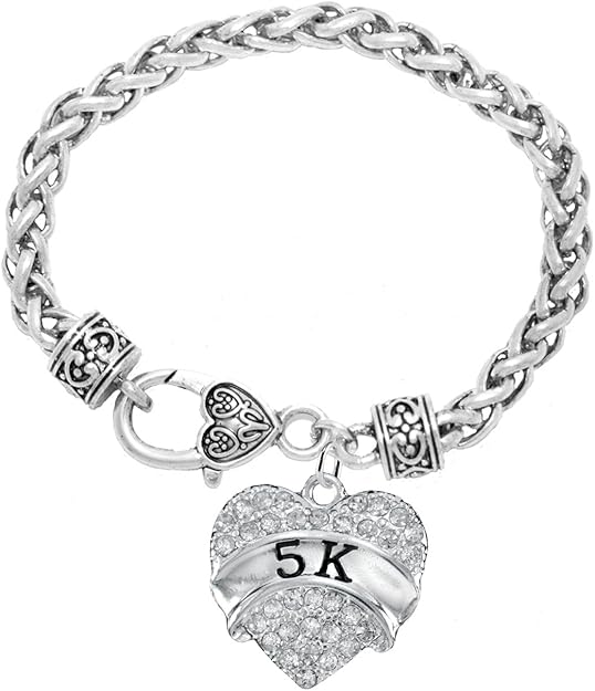 5 K Running Crystal Heart Bracelet -Hypoallergenic Nickel, and Lead Free!