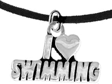 I Love Swimming, Necklace Adjustable Hypoallergenic, Safe-Nickel, Lead & Cadmium Free!