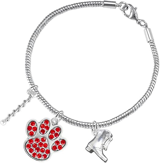 The, Majorette Jewelry Red Crystal Paw Hypoallergenic Adjustable, Safe-Nickel, Lead Free