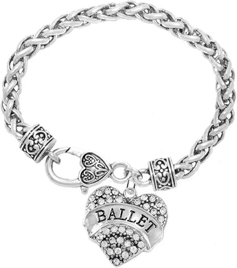 Ballet Crystal Heart Hypoallergenic Bracelet. Nickle and Lead Free!