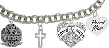Proud Army Mom Heart Bracelet, Hypoallergenic, Will NOT Irritate Anyone with Sensitive Skin. Safe- Nickel, Lead and Cadmium Free