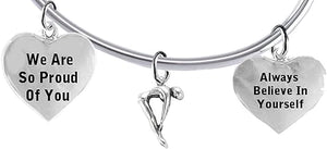 Always Believe in Yourself, Swimming 3 Charm Adjustable Bracelet, Hypoallergenic, Safe-Nickel Free, No Poisonous Lead Or Cadmium
