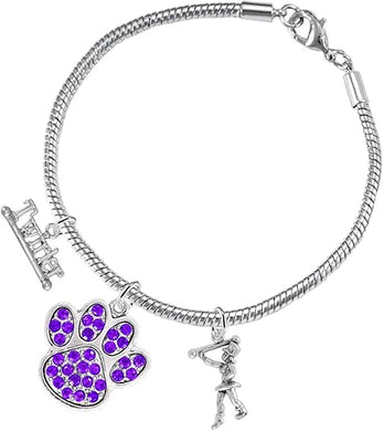 The, Majorette Jewelry Purple Crystal Paw Hypoallergenic Adjustable, Safe-Nickel, Lead Free