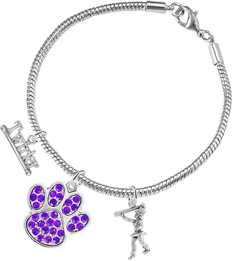 The, Majorette Jewelry Purple Crystal Paw Hypoallergenic Adjustable, Safe-Nickel, Lead Free