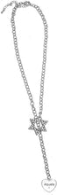 Jewish Abuela Heart With Crystal Stone, Through A Crystal Star Of David, Rolo Chain Necklace Hypoallergenic, Safe-Nickel, Lead, And Cadmium Free