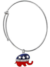 Republican Elephant,Genuine Austrian Cut Crystal Silvertone Adjustable Miracle Wire Bracelet.What A Wonderful Gift For Yourself, Or Someone Special,Gift Ready, Black Velvet Bag