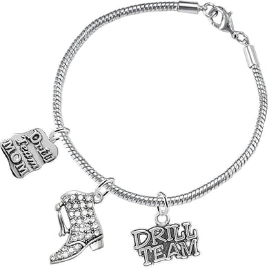 Drill Team Jewelry, Cute Looking 3 Charm Bracelet Hypoallergenic, Safe-Nickel, Lead, and Cadmium Free