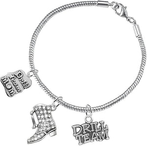 Drill Team Jewelry, Cute Looking 3 Charm Bracelet Hypoallergenic, Safe-Nickel, Lead, and Cadmium Free