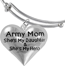Army, Enlisted Daughter, My Daughter is My Hero Bracelet, Hypoallergenic, Safe-Nickel, Lead, Cadmium Free