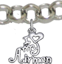Air Force, I Love My Airman, Adjustable Bracelet Hypoallergenic, Safe-Nickel, Lead, Cadmium Free