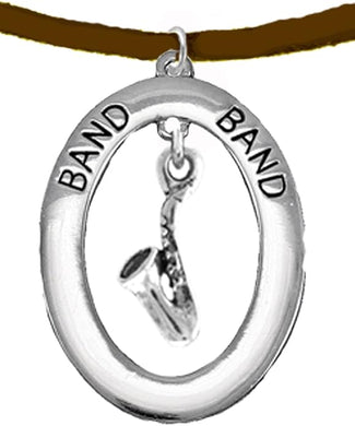 Band Saxophone Player, Hypoallergenic Adjustable Necklace, Safe-Nickel, Lead and Cadmium Free