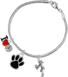 Black Paw Volleyball, Adjustable, Safe-Hypoallergenic, Nickel, Lead and Cadmium Free