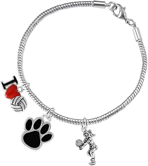 Black Paw Volleyball, Adjustable, Safe-Hypoallergenic, Nickel, Lead and Cadmium Free