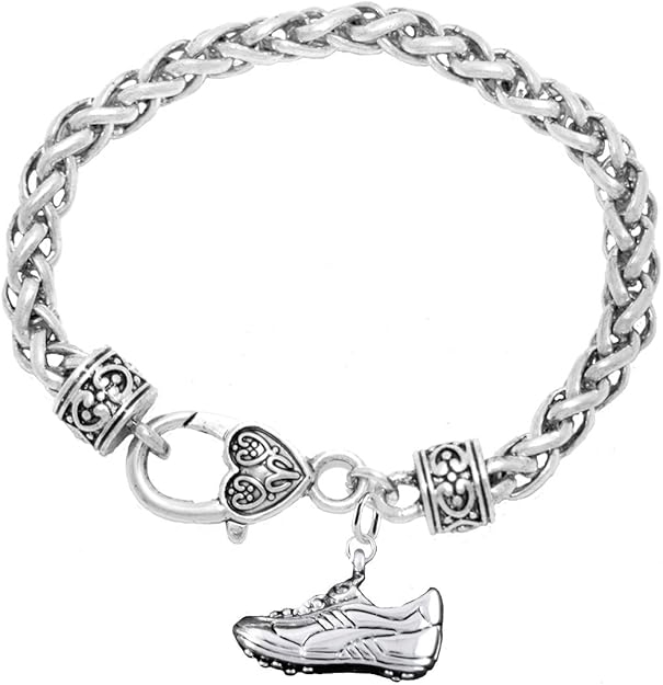 The, Soccer Jewelry Shoe Bracelet Hypoallergenic, Safe-Nickel, Lead Free