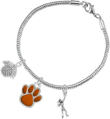 Orange Paw Volleyball, Adjustable, Safe-Hypoallergenic, Nickel, Lead Free