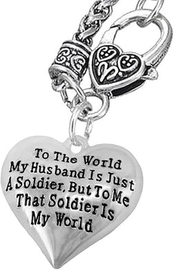 Army Wife, My Husband is My World, Hypoallergenic, Safe-Nickel, Lead, Cadmium Free