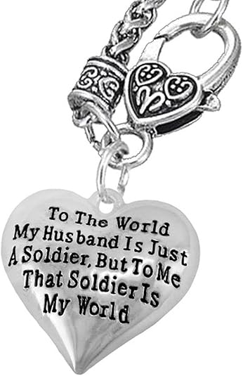 Army Wife, My Husband is My World, Hypoallergenic, Safe-Nickel, Lead, Cadmium Free