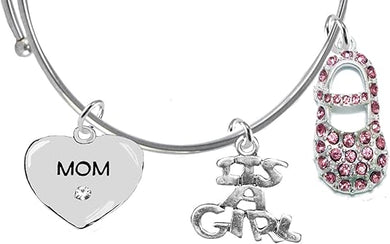 Mom, It's A Girl, Bracelet, Hypoallergenic, Safe-Nickel, Lead, Cadmium Free
