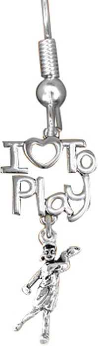 I Love To Play Golf Hypoallergenic Earring, Safe-Nickel Free!