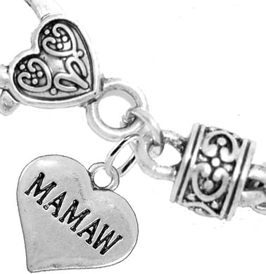 Mamaw Heart Charm Bracelet Hypoallergenic, Safe, Nickel, Lead & Cadmium Free!