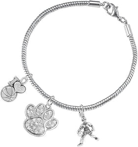 Crystal Paw Basketball Jewelry, Adjustable, Safe-Hypoallergenic, Nickel, Lead Free