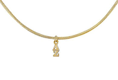 Delta Zeta 14KT Goldtone Adjustable Snake Chain Necklace, 18 TO 21 Inches. What A Great Gift For Yourself, Or A Big Or Little Sister, Or A Friend. Hypoallergeni.No Nickel, Lead,Or Cadmium In The Metal